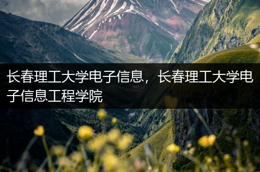 长春理工大学电子信息，长春理工大学电子信息工程学院