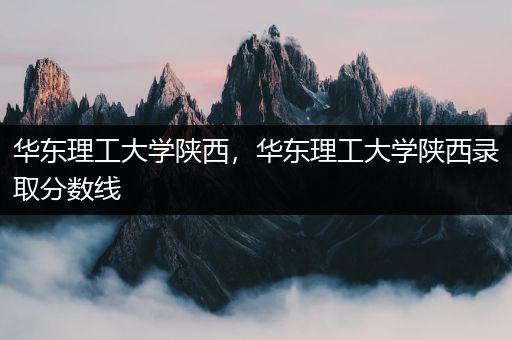 华东理工大学陕西，华东理工大学陕西录取分数线