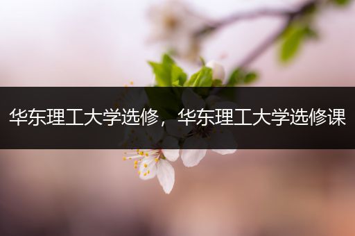 华东理工大学选修，华东理工大学选修课