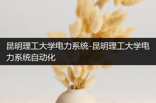 昆明理工大学电力系统-昆明理工大学电力系统自动化